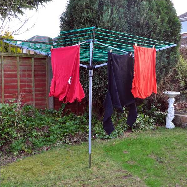 4 Arm Rotary Garden Washing Line Clothes Airer Dryer Ground Spike 40M + Cover UK 4 Arm Rotary Garden Washing Line Clothes Airer Dryer Ground Spike 40M + Cover UK
